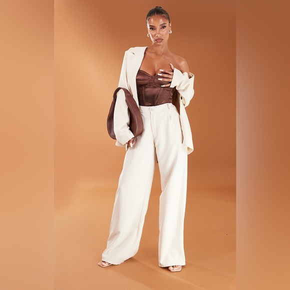 Chocolate Satin Corset - Picture 1 of 2